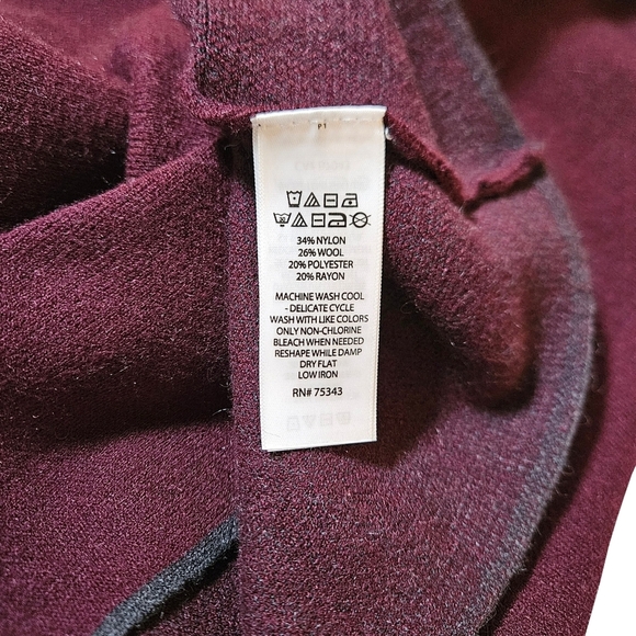 Nanette Lepore Wool Blend Sweater, Burgundy/Grey, Medium - Picture 5 of 9